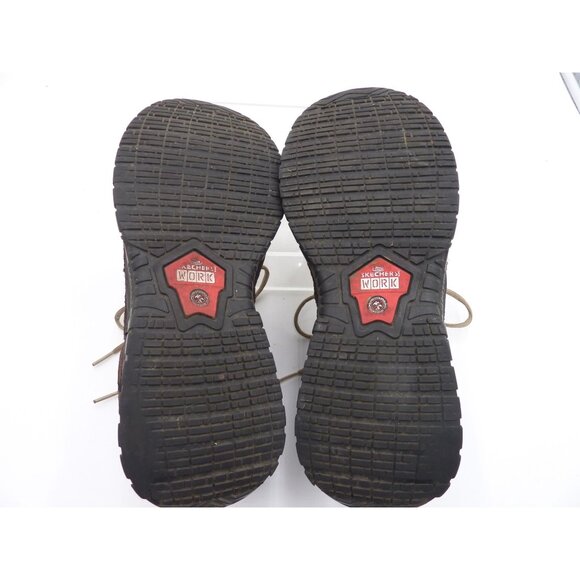 Skechers Mens Relaxed Fit Memory Foam Comp Toe Work Shoes Size 9.5 Brown 77027 - Picture 8 of 10